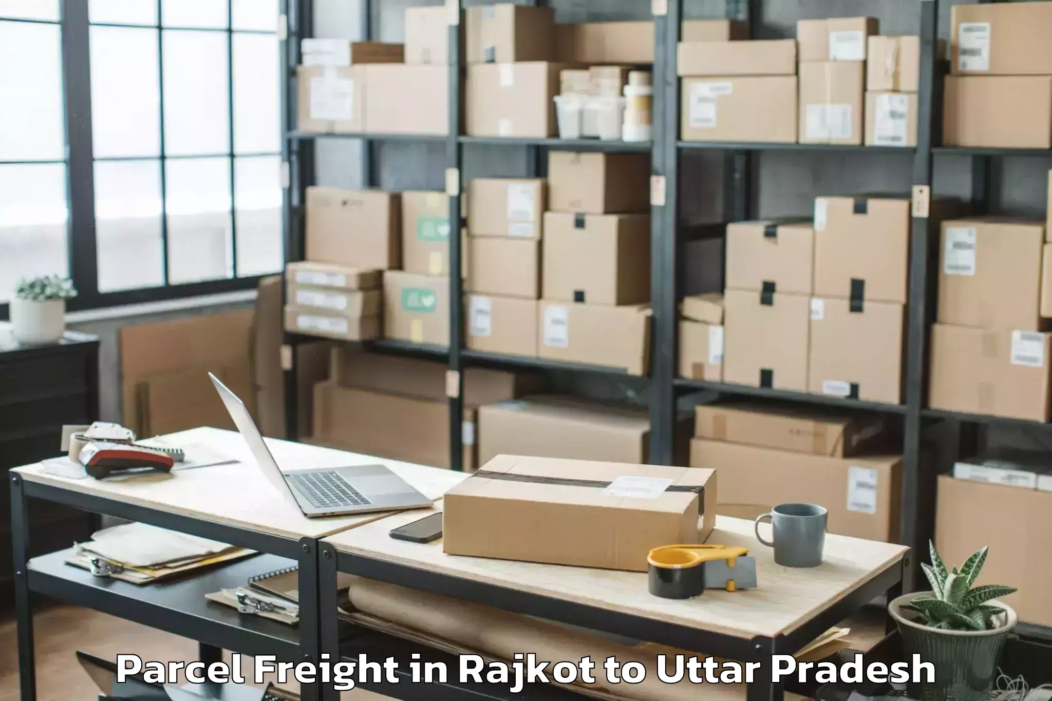 Trusted Rajkot to Dhanghata Parcel Freight